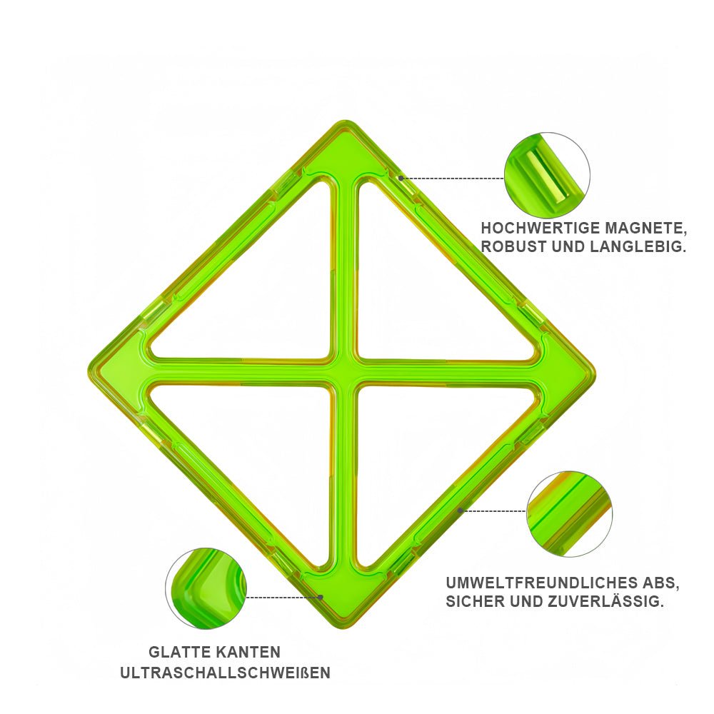 CONDIS Magnetische Bausteine Erweiterungsset X - förmiges Super Quadrat 6 Stück - Condistoys