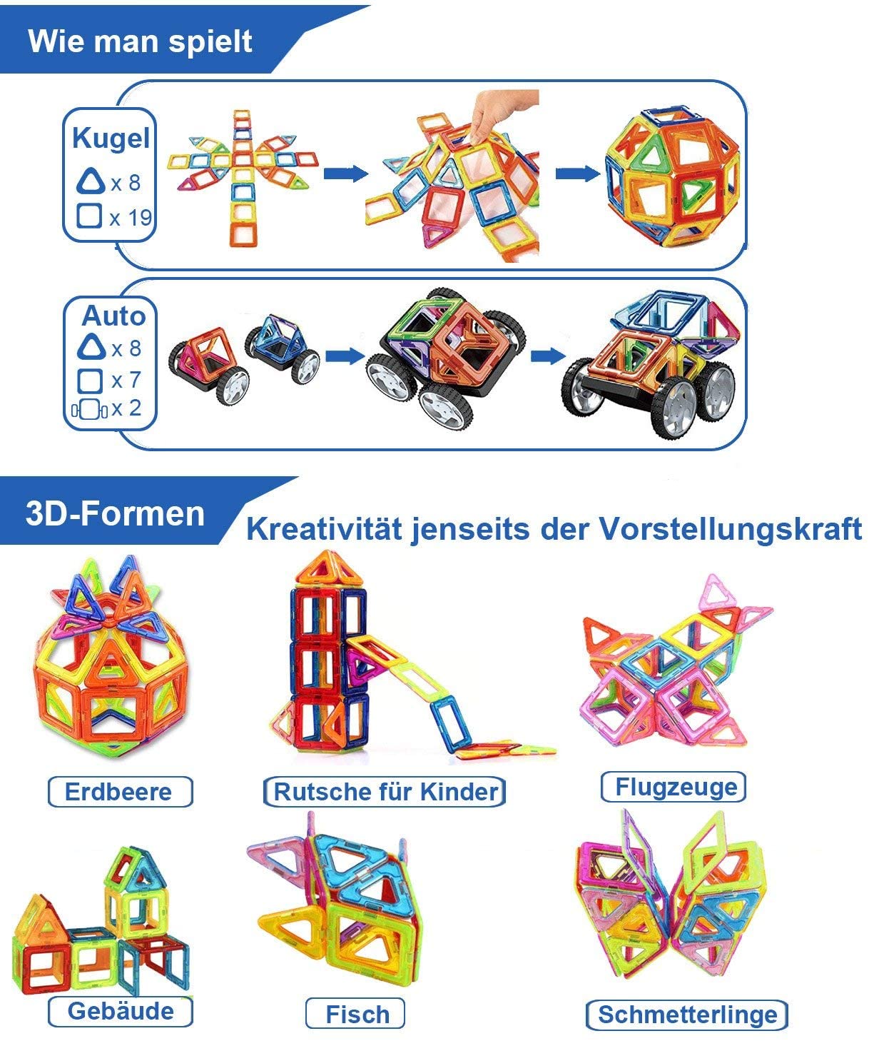 Condis 120Pcs Magnetic Building Blocks Set - Condistoys